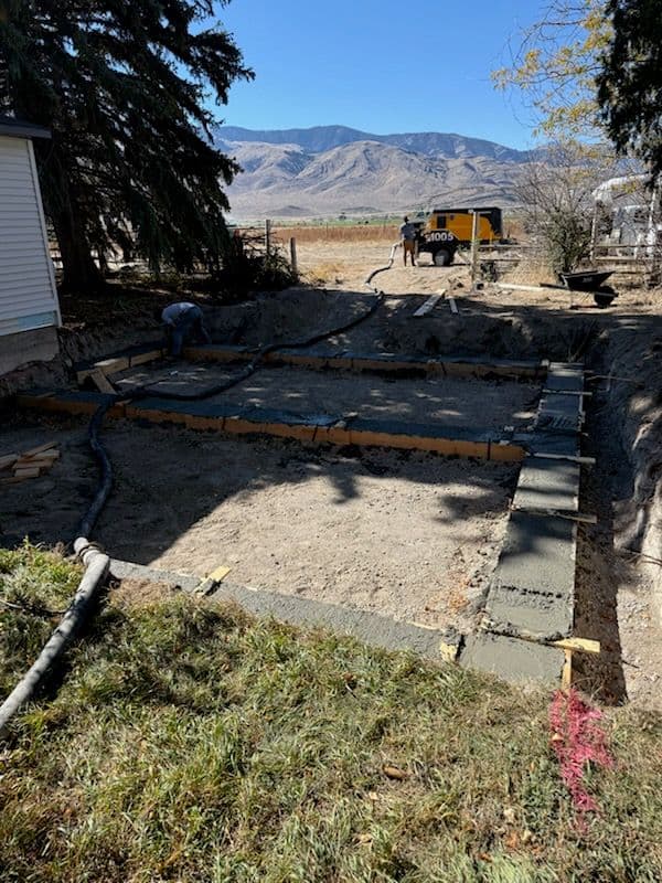 Gallery photos for Pumping Footings for a Home Addition in Howe: Image #1