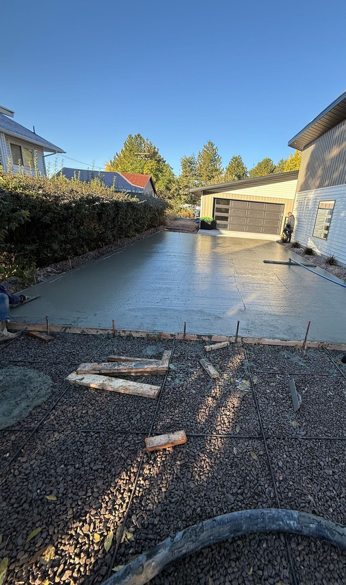 Concrete Driveway Pumped and Ready for Winter