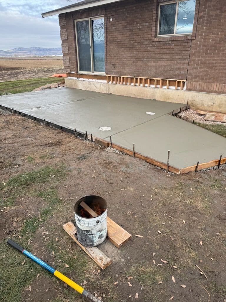 Backyard Concrete Patio in Cache Valley