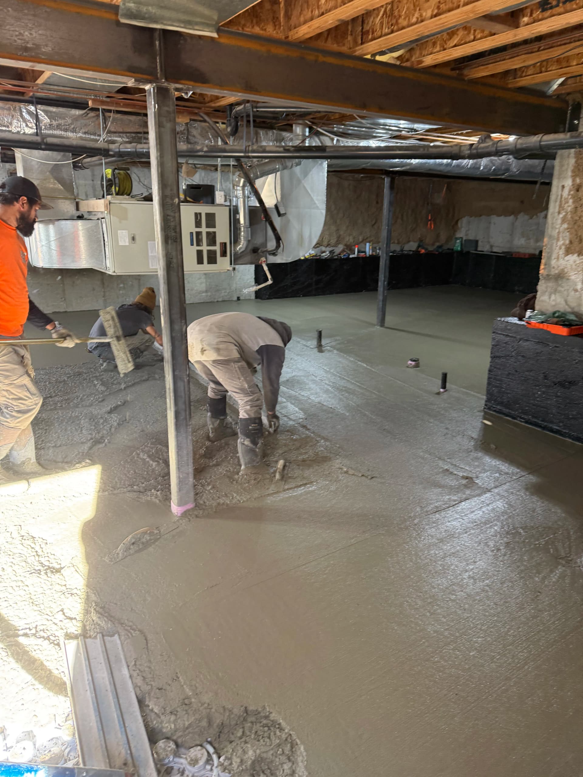 Gallery photos for Basement Concrete Pour Using a Line Pump Through the Window: Image #2